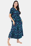 Shararat Cotton Full Length Nightdress - Sky Blue — thumbnail 3